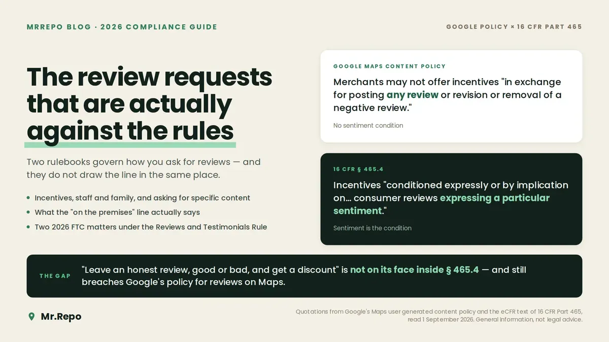 Review Requests Against the Rules: Google vs FTC | MrRepo